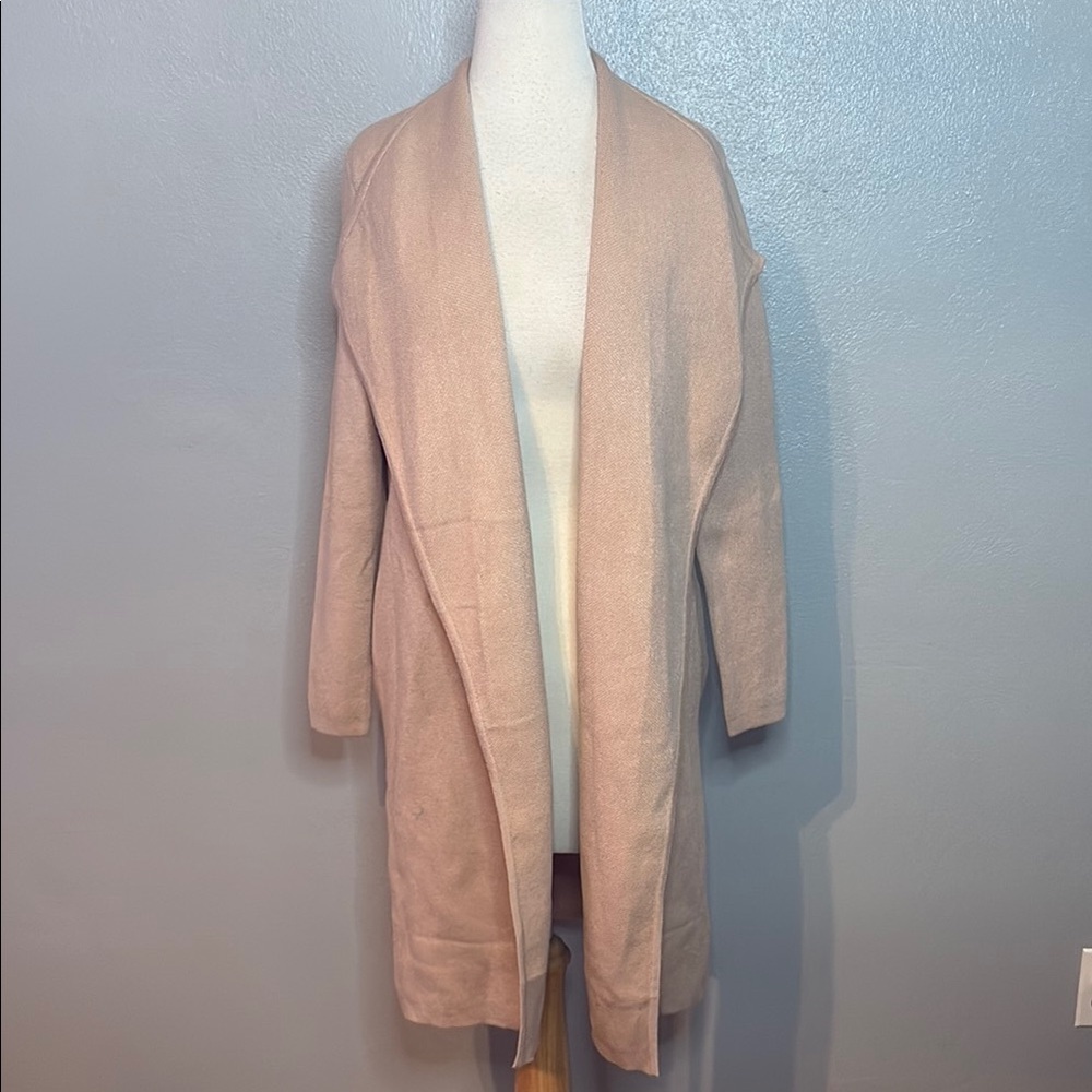 NWT Chicwish Open Front Cardigan Pockets Wide Collar Camel Tan Small - Picture 2 of 12